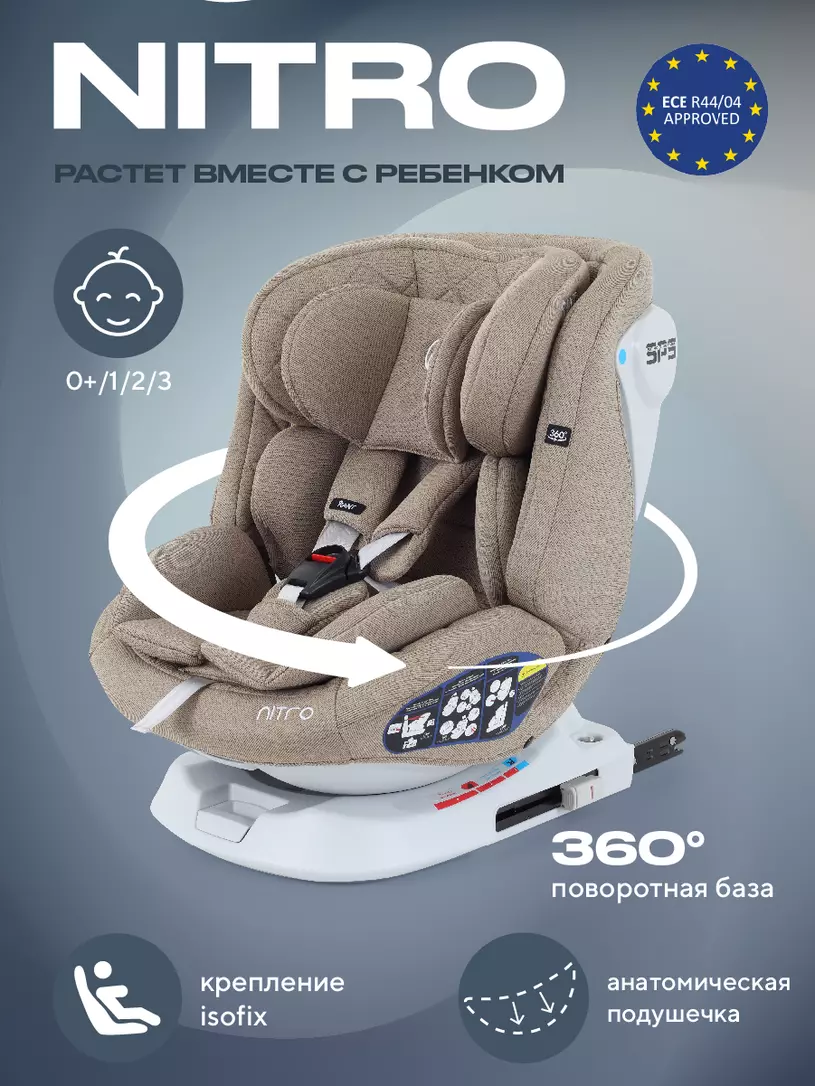 Автокресло RANT UB619 "NITRO" isofix Beige группа 0+-1-2-3 (0-36 кг)