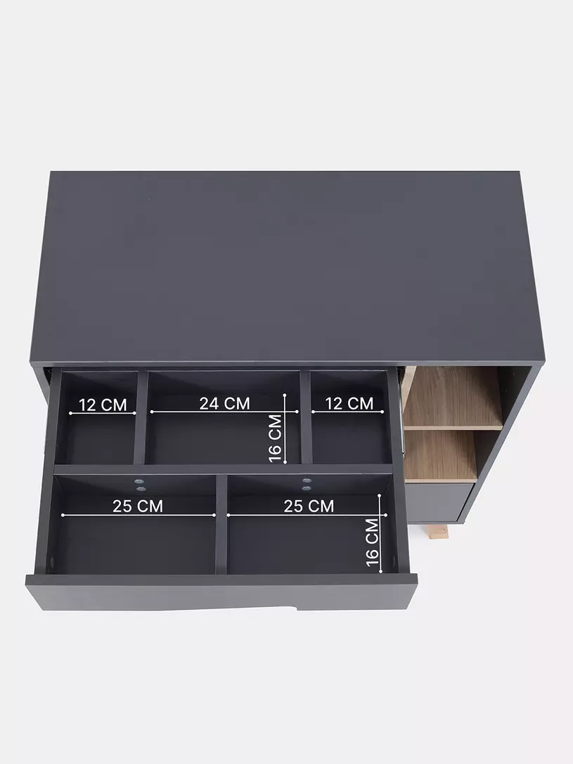 Комод RANT "LAGO PRO" с органайзером 80 см. 4 ящика (арт.124) Moon Grey — изображение 4