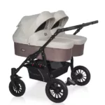 Коляска для близнецов SAXO  (RIKO BASIC) 03 бежевый-коричневый (1 кор.)