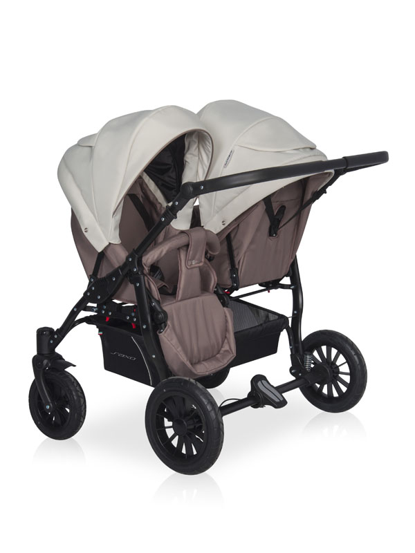 Коляска для близнецов SAXO (RIKO BASIC) 03 бежевый-коричневый (1 кор.) — изображение 3