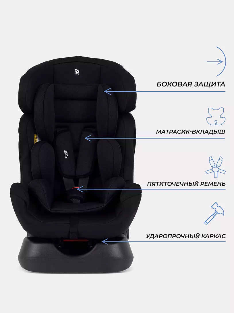 Автокресло RANT basic HB-08 "FUSE" (Black) группа 0+-1-2 (0-25 кг) — изображение 6