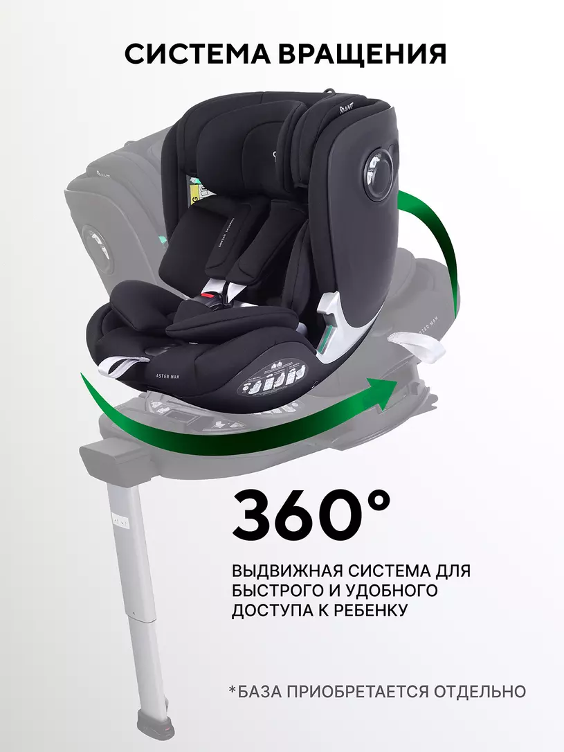Автокресло RANT AY969 "ASTER MAX" Black (40-125см) (без базы) — изображение 6