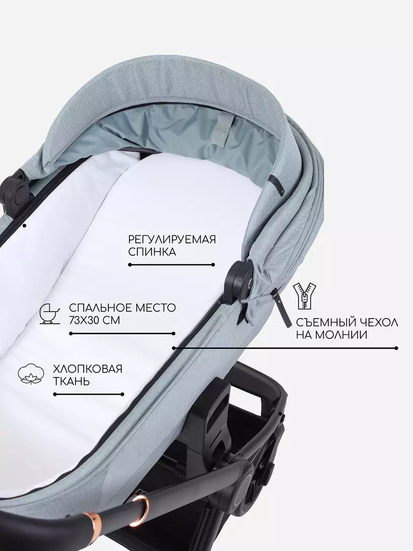 Коляска детская MOWBaby "ZOOM light" (2в1) RA086 Green Tea — изображение 6