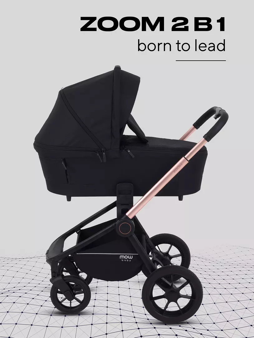 Коляска детская MOWBaby "ZOOM"PU (2в1) RA086 Gold Black