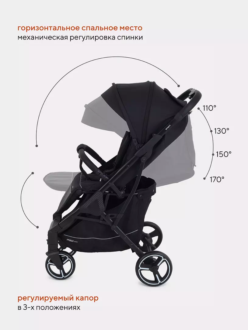 Коляска детская MOWBaby "SMART" MB101 Black — изображение 6