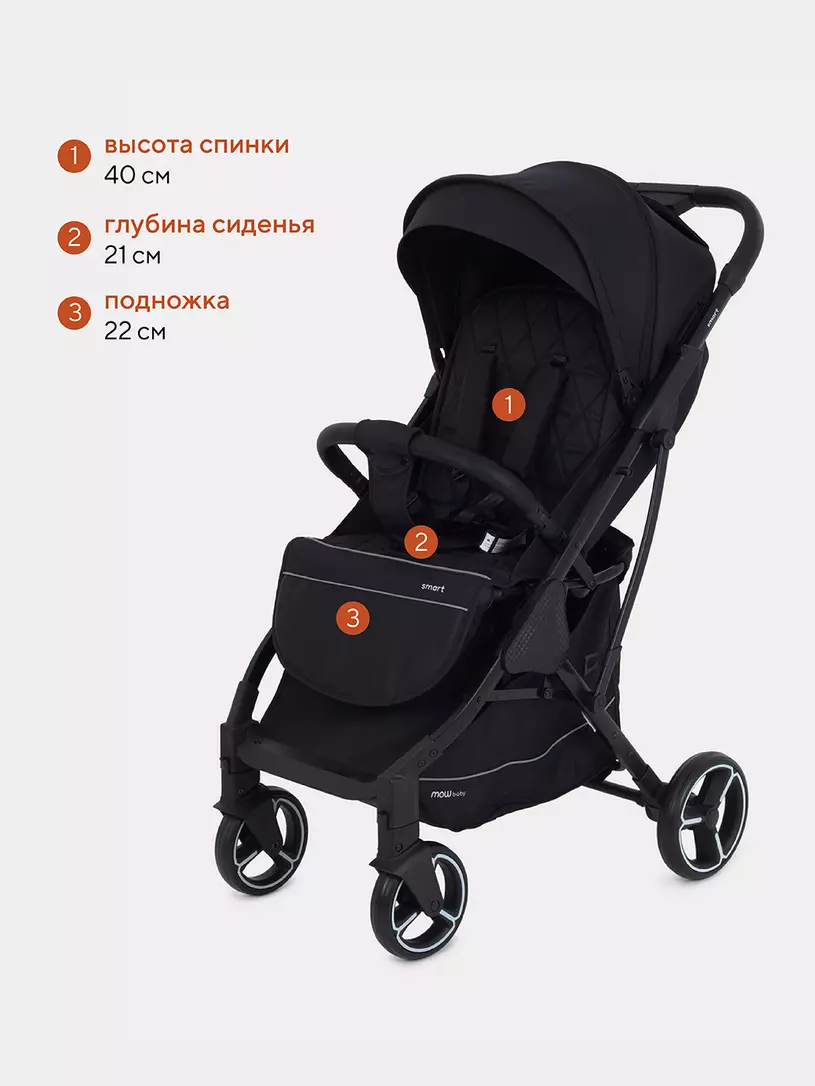 Коляска детская MOWBaby "SMART" MB101 Black — изображение 7