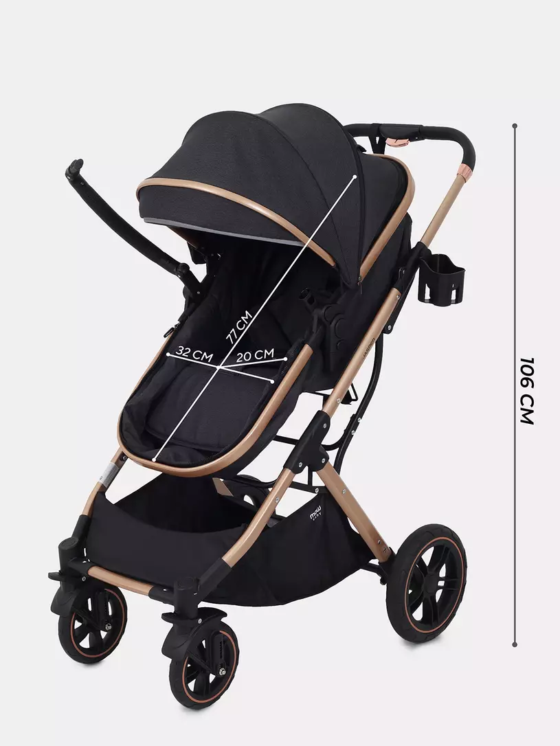 Коляска детская MOWBaby "JASPER" (3в1) MB022 Gold Black — изображение 4