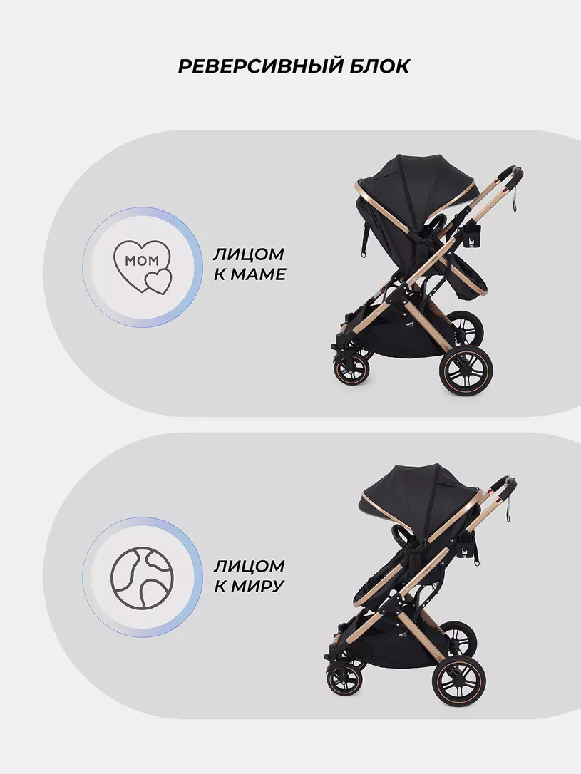 Коляска детская MOWBaby "JASPER" (3в1) MB022 Gold Black — изображение 8