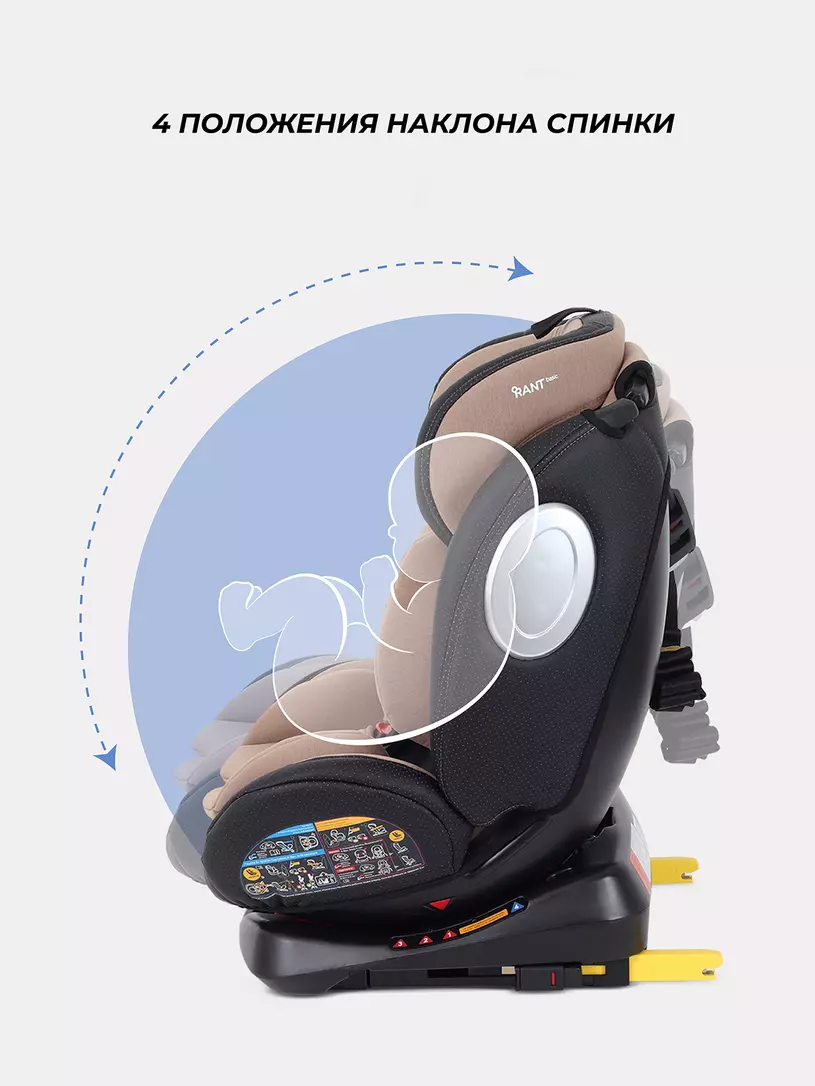 Автокресло RANT basic YC06 "Twist pro" isofix (Beige) группа 0+-1-2-3 (0-36 кг) — изображение 4