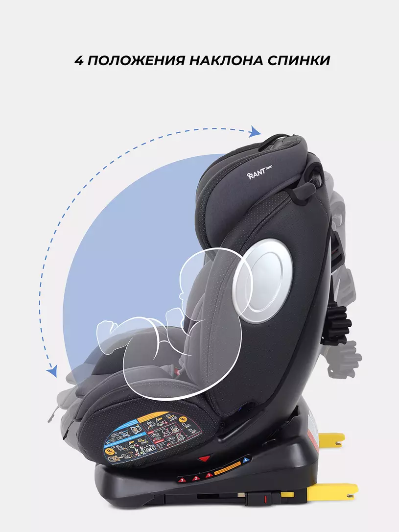 Автокресло RANT basic YC06 "Twist pro" isofix (Grey) группа 0+-1-2-3 (0-36 кг) — изображение 4