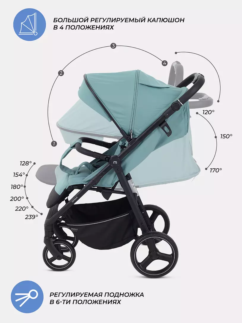 Коляска детская MOWBaby "NIMBUS" MB103 Mint — изображение 4