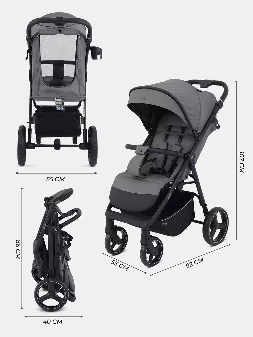 Коляска детская MOWBaby "NIMBUS" MB103 Grey — изображение 2