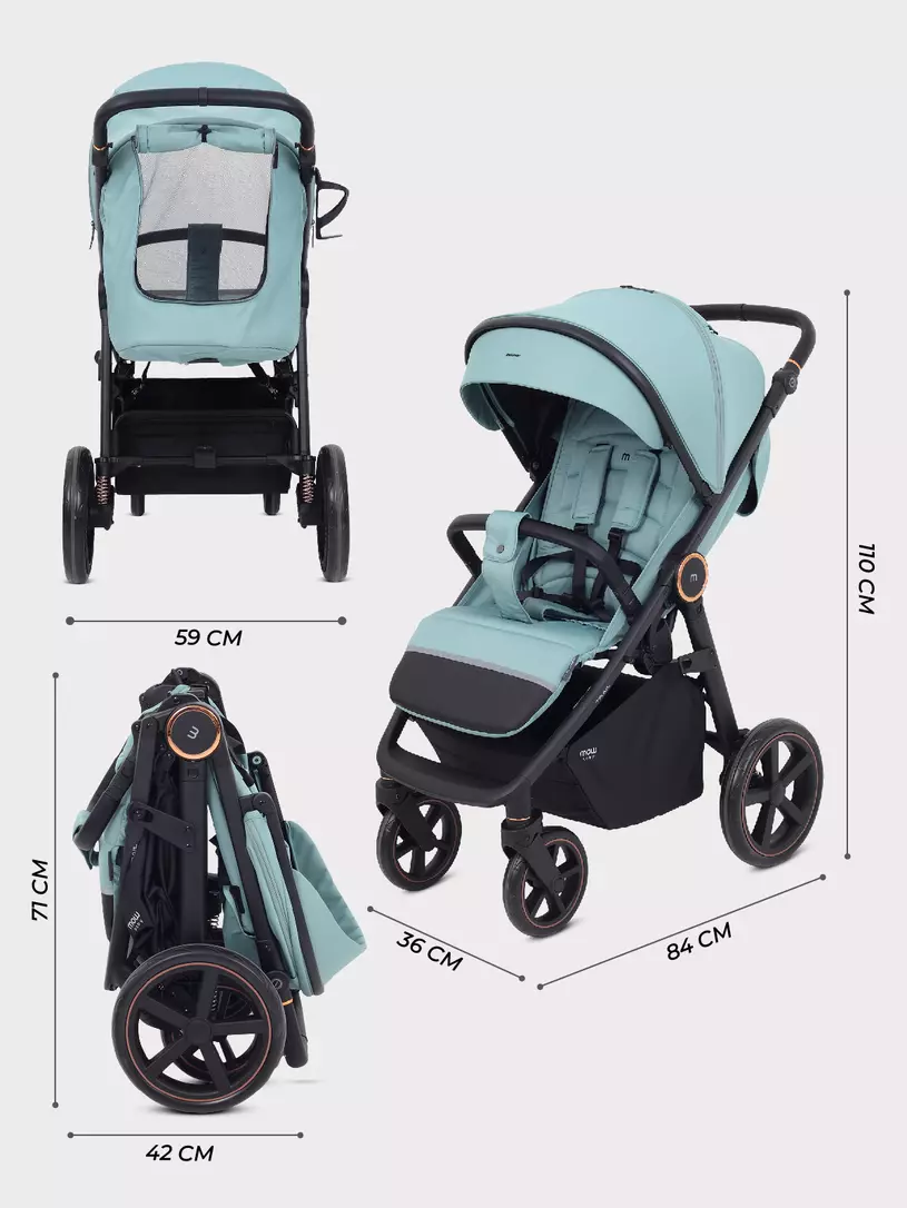 Коляска детская MOWBaby "TRAIL" MB090 Green (2025) — изображение 2