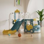 Игровой комплекс с горкой и качелями UNIX Kids Bus / Автобус (171 см) жёлтый